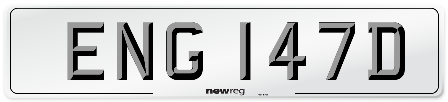 ENG 147D Number Plate from New Reg
